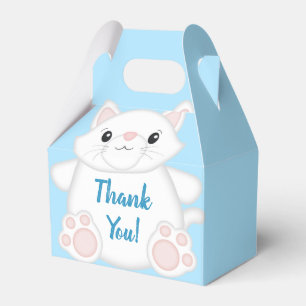 Cat Baby Shower Kitty Blue Favour Box