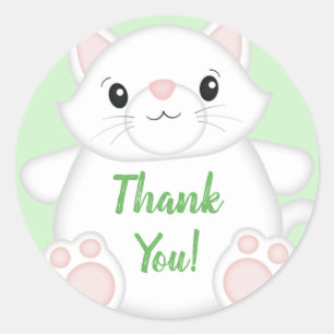 Cat Baby Shower Kitty Classic Round Sticker