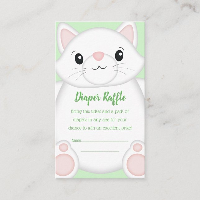 Cat Baby Shower Kitty Enclosure Card (Front)