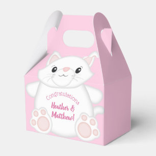 Cat Baby Shower Kitty Pink Favour Box