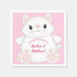 Cat Baby Shower Kitty Pink Napkin