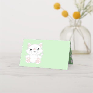 Cat Baby Shower Kitty Place Card