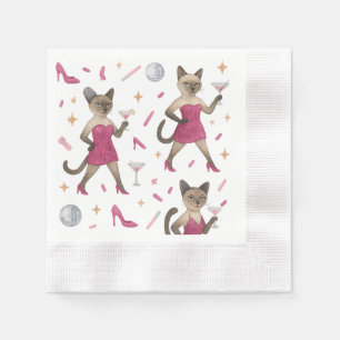 Cat Bachelorette Part woman Girl Lady cat lovers Napkin