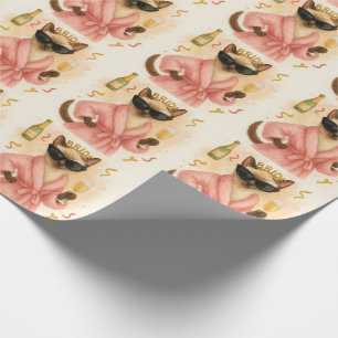 Cat Bachelorette Party in Pink theme Wrapping Paper