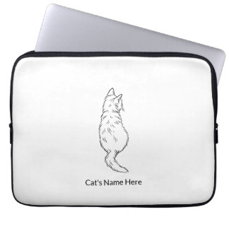 Cat Back View 13” Laptop Sleeve Personalized