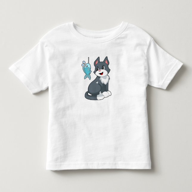 Cat Bait Fish Toddler T-Shirt (Front)