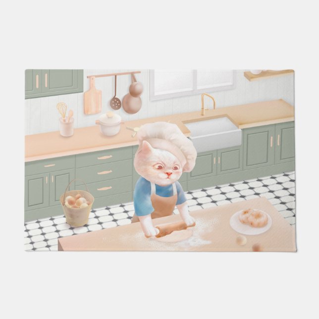 Cat Baker Baby – Cosy Morning Kneading Doormat (Front)