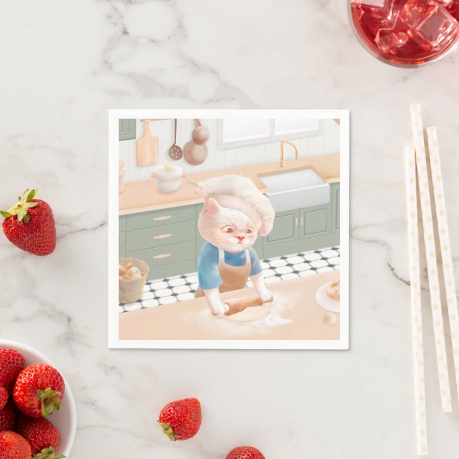 Cat Baker Baby – Cosy Morning Kneading Napkin (Insitu)