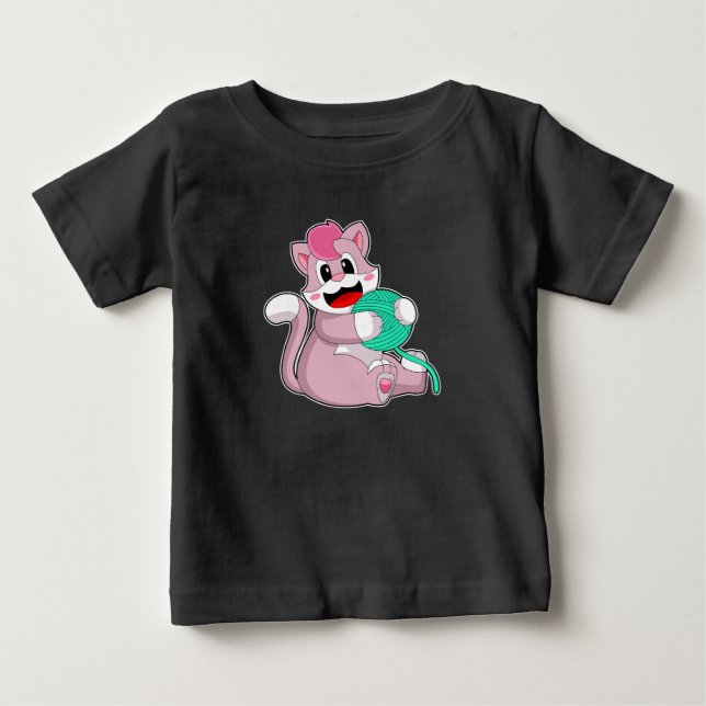 Cat Ball of yarn Baby T-Shirt (Front)