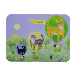 Cat Balloon Race Magnet