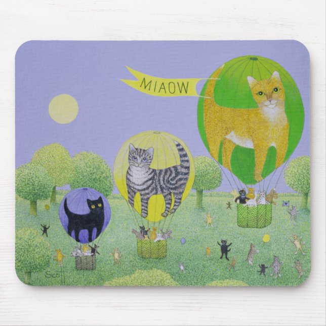 Cat Balloon Race Mouse Mat (Front)