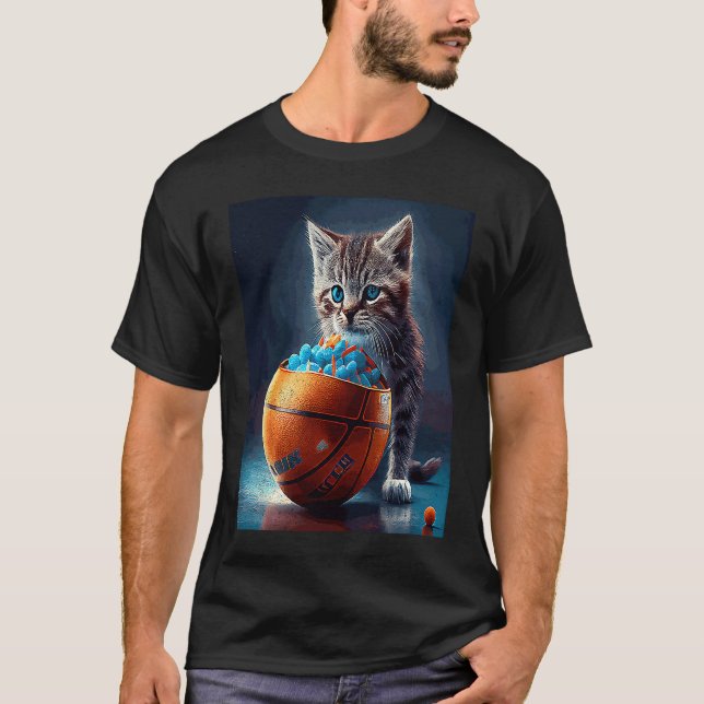 Cat Basketball Candy T-Shirt (Front)