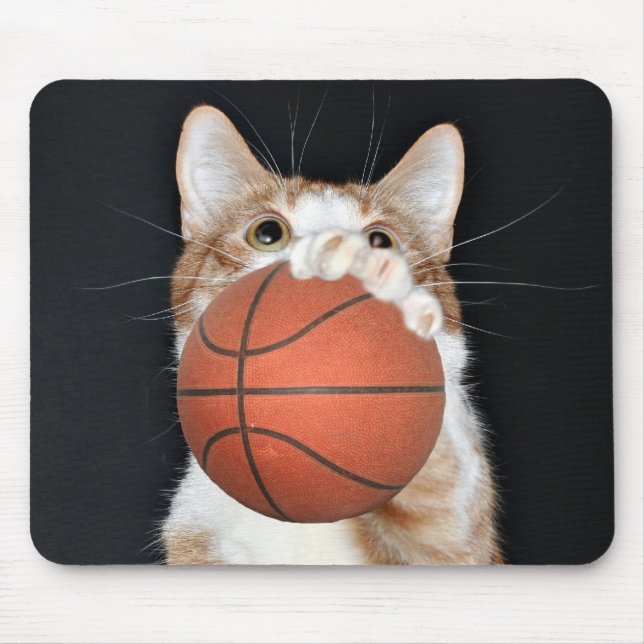 Cat basketball mouse mat (Front)