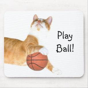 Cat basketball mouse mat