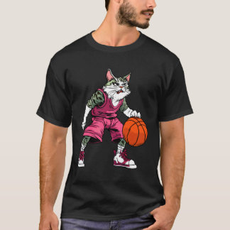 Cat Basketball Player  Basketball Cat T-Shirt