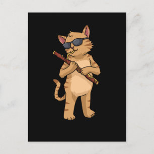 Cat Bassoonist Gift Men Jazz Music Cat Bassoon Postcard