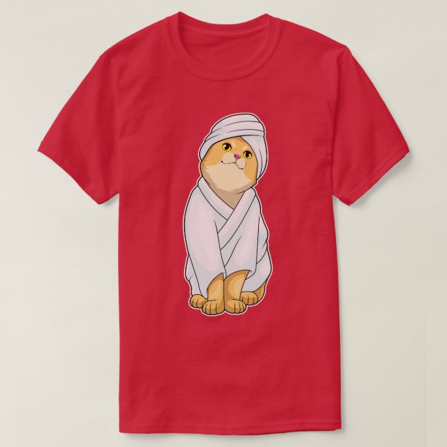 Cat Bath Bathrobe T-Shirt (Design Front)