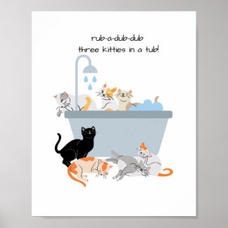 Cat bathroom wall art