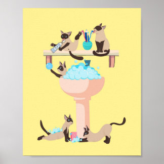 Cat bathroom wall art