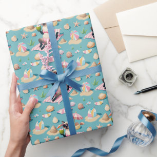 Cat Beach themed for Siamese Cat Lovers Wrapping Paper