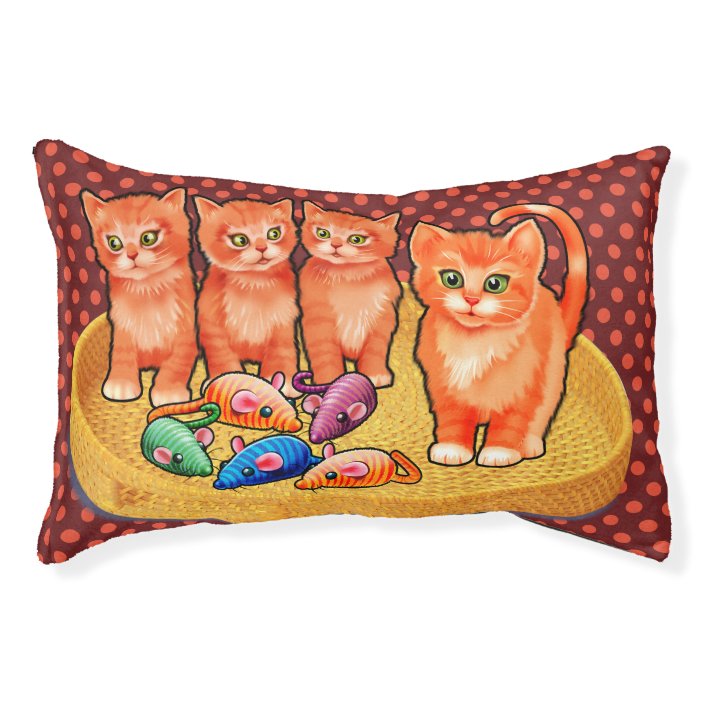 Cat bed pillow 4 kittens design Zazzle.co.uk