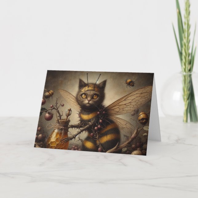 Cat Bee Fairy Dark Fantasy Card (Front)
