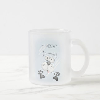 Cat behind glass! frosted glass coffee mug