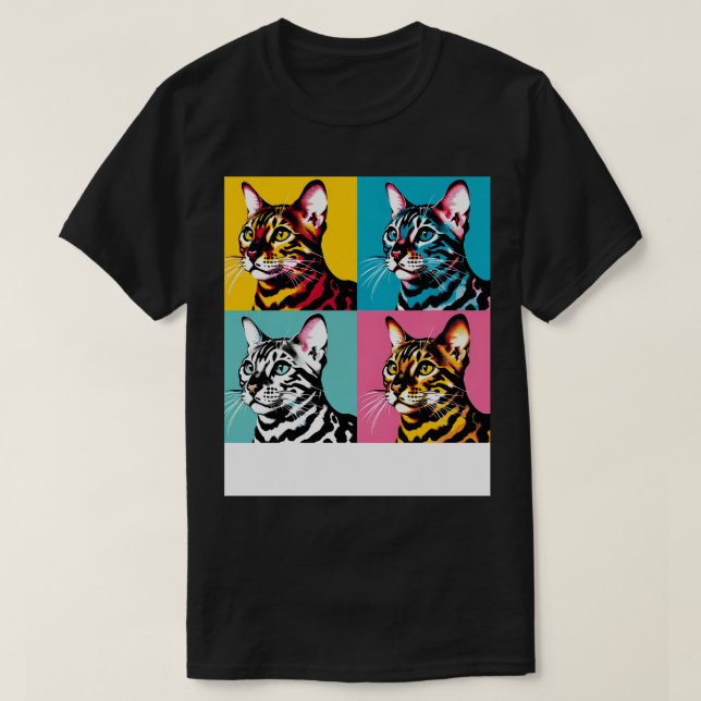 Cat Bengal Art Cat Lovers T-Shirt (Design Front)