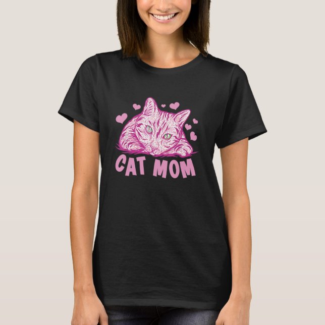 Cat Best Cat Mom Ever Meow with my Cat for Women T-Shirt (Front)