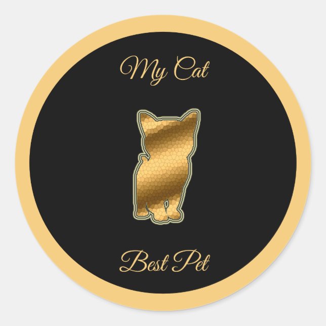 Cat Best Pet Classic Round Sticker (Front)