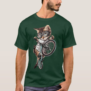Cat Bike Cycling Bicycle lover cat kitty kitten T-Shirt
