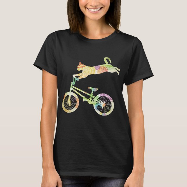 Cat Bike Cycling Bicycle T-Shirt - Your Gift (Front)