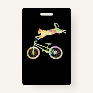 Cat Bike Cycling Bicycle - Your Gift Collection ID Badge