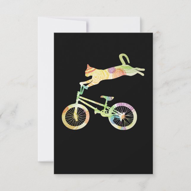 Cat Bike Cycling Bicycle  - Your Gift Collection RSVP Card (Front)
