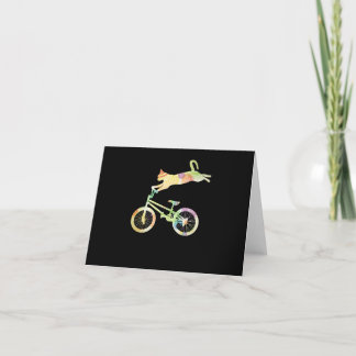 Cat Bike Cycling Bicycle - Your Gift Collection Thank You Card