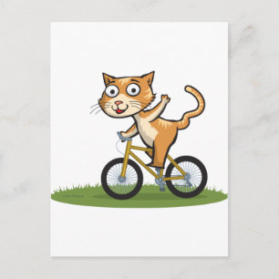 Cat Biker Postcard