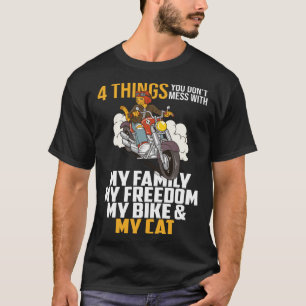Cat Biking Biker Cruiser Motorbike Motorcycles Kit T-Shirt