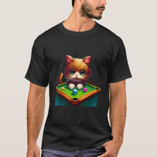 Cat Billiards Player Billiard Cat T-Shirt