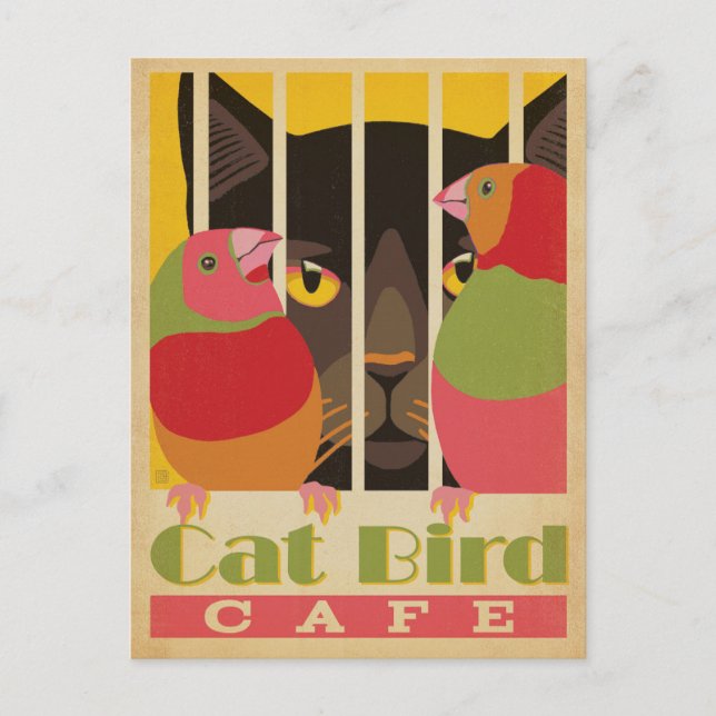 Cat Bird Café Postcard (Front)