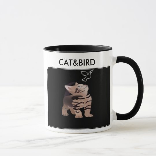 cat&bird mug