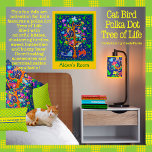 Cat Bird Tree of Life Fun Personalised Poster<br><div class="desc">Lots of silly colourful kitties,  squawking birdies,  buzzy bees and butterflies frolic on this folk art style polka dot tree! Vibrant colours and fun design make this pillow and matching accessories appeal to all ages. Bedrooms,  kiddo's room,  baby's nursery,  or any room that needs a splash of colour!</div>