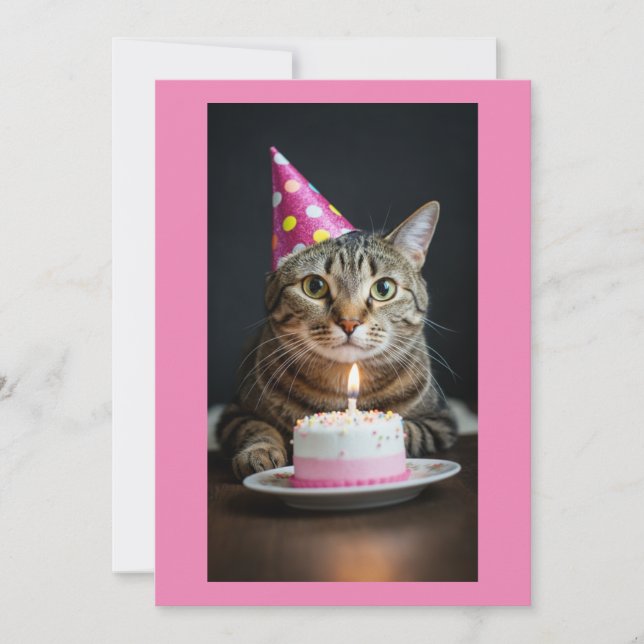 cat birthday invitation (Front)
