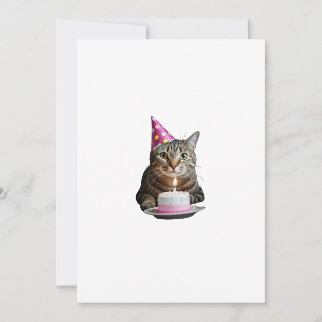 cat birthday invitation (Front)