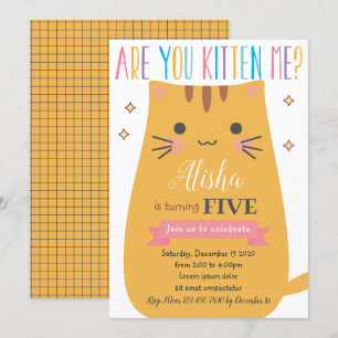Cat Birthday Invitation