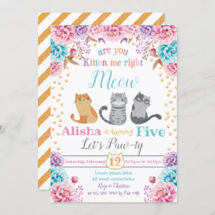Cat Birthday Invitation