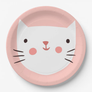 Cat Birthday Kids  Paper  Paper Plate