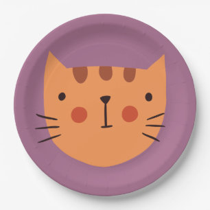 Cat Birthday Kids  Paper  Plate