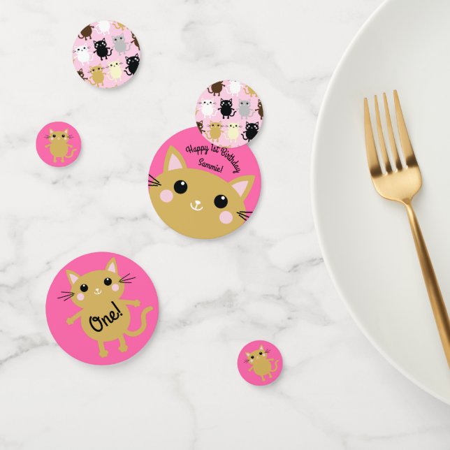 Cat Birthday Party Confetti (Group)