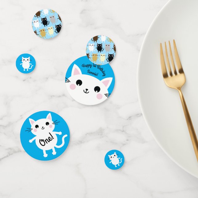 Cat Birthday Party Confetti (Group)