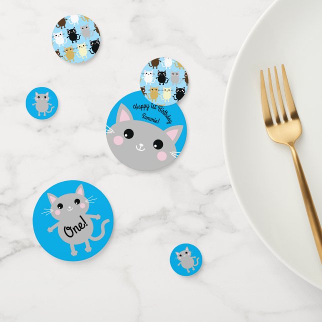 Cat Birthday Party Confetti (Group)